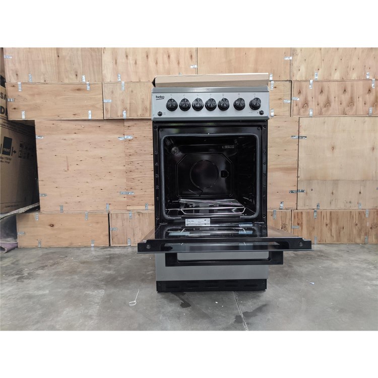 Refurbished Beko 50cm Gas Cooker With Eye Level Grill - Silver