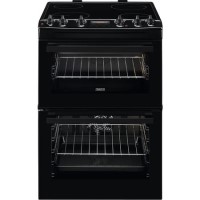 Zanussi 60cm Double Oven Electric Cooker with Catalytic Liners - Black