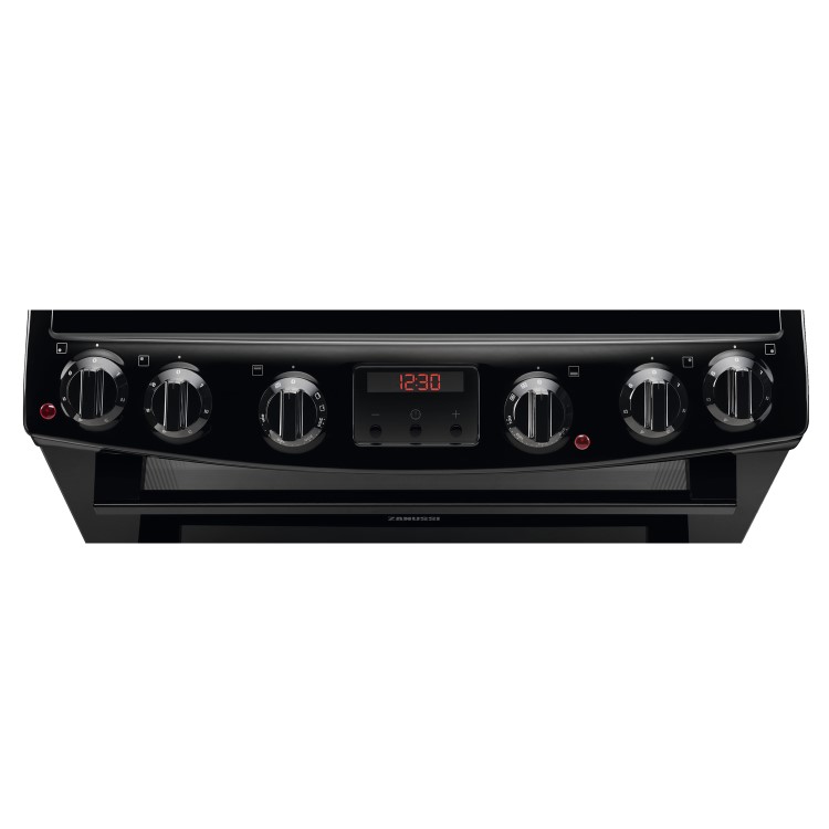 Zanussi 60cm Double Oven Electric Cooker with Catalytic Liners - Black