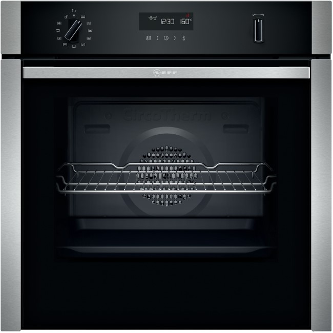 GRADE A2 - Neff B5ACH7AH0B N50 Slide & Hide 8 Function Pyrolytic Self Cleaning Electric Single Oven - Stainless Steel