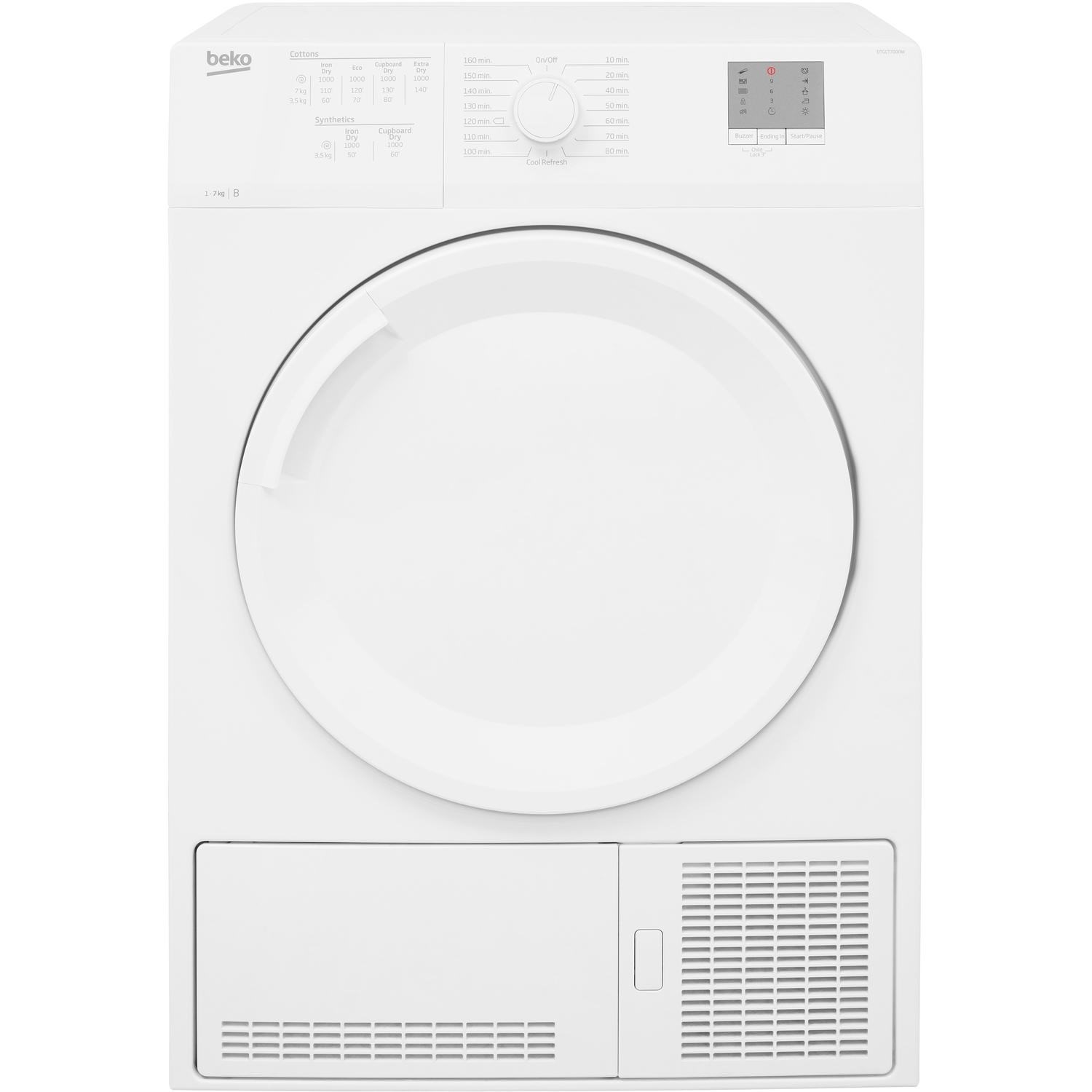 Beko DTGCT7000W 7kg Freestanding Condenser Tumble Dryer - White
