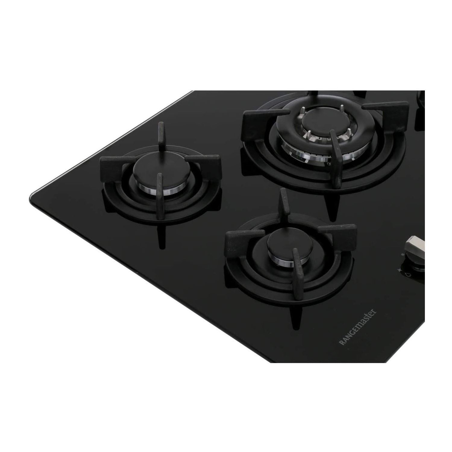 Rangemaster 73cm 5 Burner Black Glass Gas Hob with Wok Burner