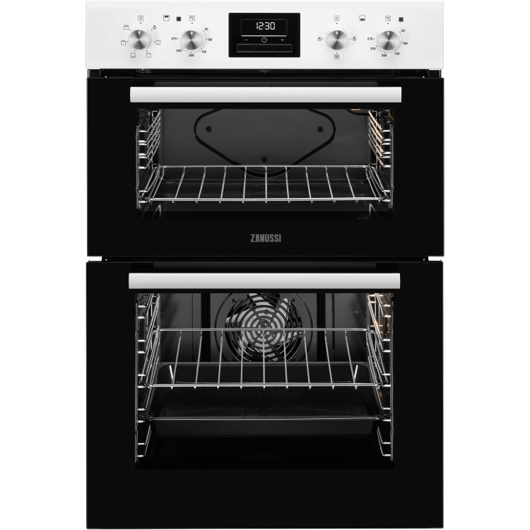 GRADE A1 - Zanussi ZOD35661WK Multifunction Built-in Double Oven With Programmable Timer - White