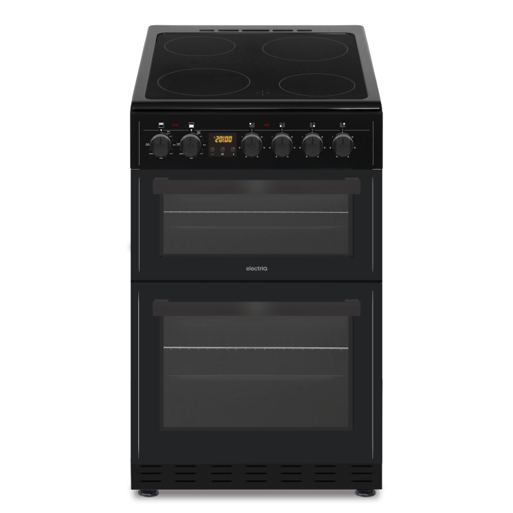 Refurbished electriQ EQEC50B3 50cm Electric Ceramic Twin Cavity Cooker
