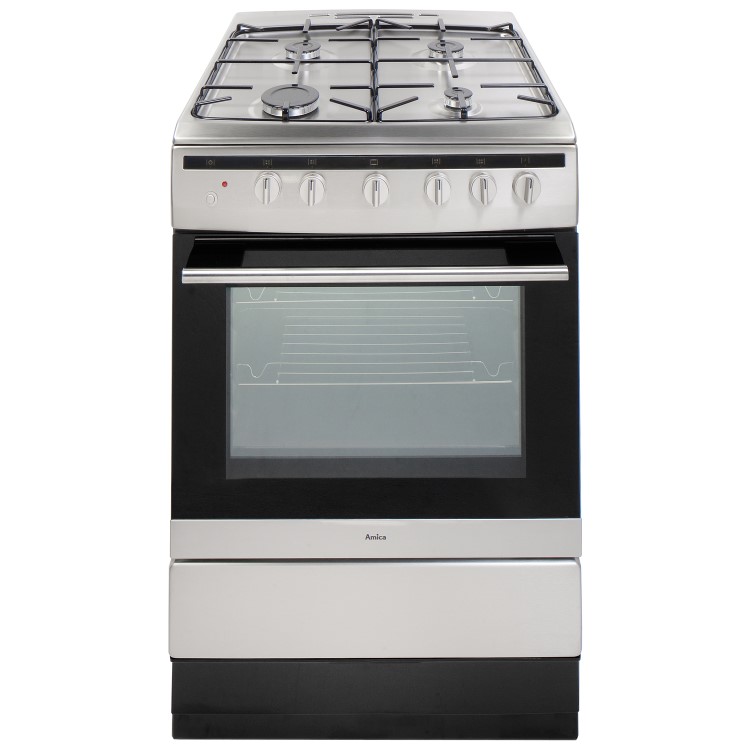 GRADE A3 - Amica 608GG5MSXX 60cm Single Oven Gas Cooker - Stainless Steel