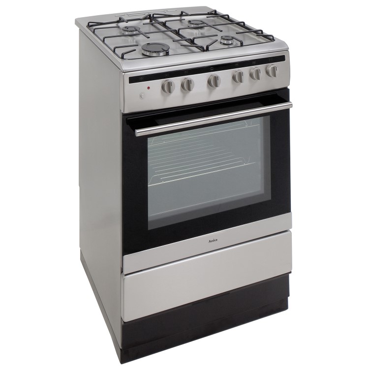 GRADE A3 - Amica 608GG5MSXX 60cm Single Oven Gas Cooker - Stainless Steel