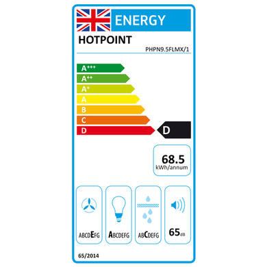Refurbished Hotpoint PHPN95FLMX 90cm Chimney Cooker Hood Stainless Steel