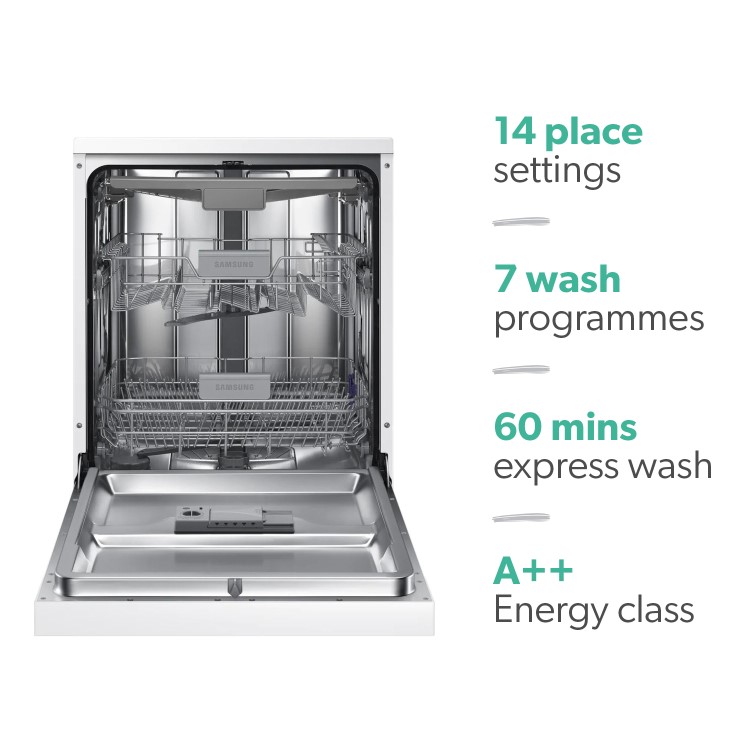 GRADE A1 - Samsung DW60M6050FW 14 Place A++ Freestanding Dishwasher With Cutlery Tray - White