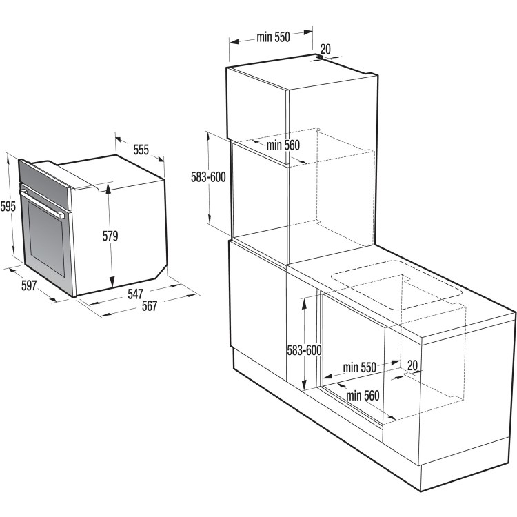 GRADE A2 - Hisense O521AXUK Electric Built-in Single Oven With Steam Cleaning - Stainless Steel