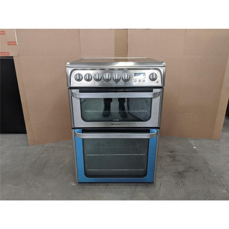 Refurbished Hotpoint HUE61X 60cm Electric Cooker With Ceramic Hob