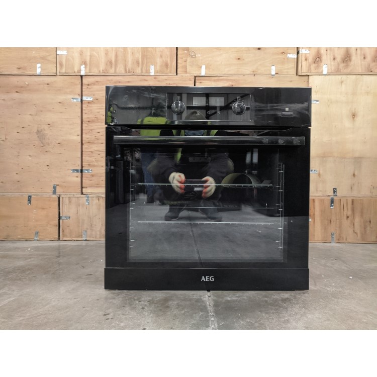 Refurbished AEG SteamBake BEB355020B 60cm Single Built In Electric Oven Black
