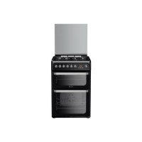 Hotpoint Ultima 60cm Double Oven Dual Fuel Cooker - Black