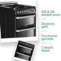 Hotpoint Ultima 60cm Double Oven Dual Fuel Cooker - Black