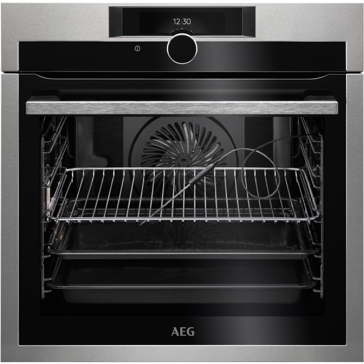Refurbished AEG BPE842720M 60cm Single Built In Electric Stainless Steel