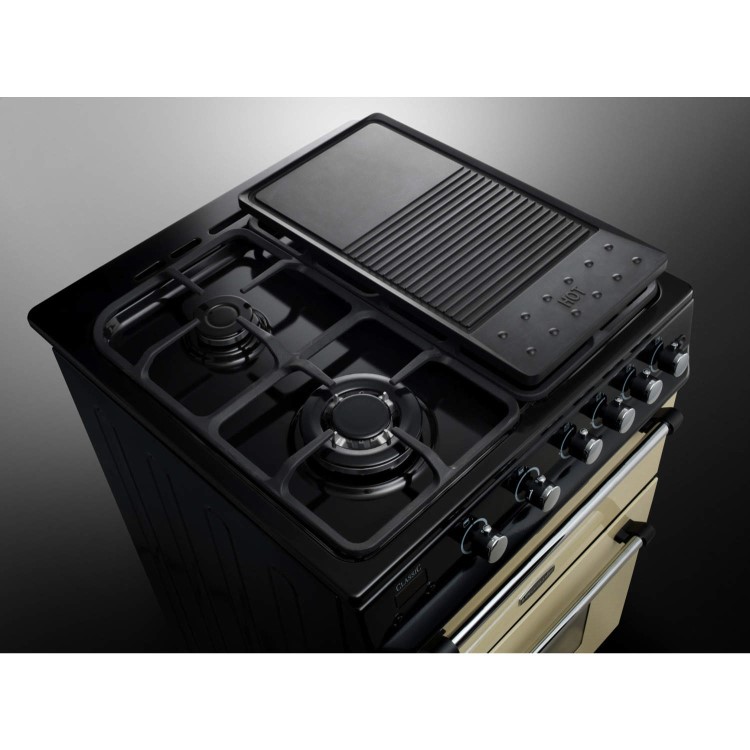GRADE A1 - Rangemaster 10731 Classic 60cm Double Oven Gas Cooker Black And Chrome