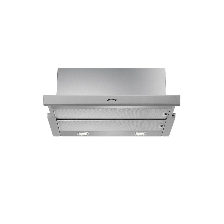 Smeg KSET600XE 60cm Wide Telescopic Cooker Hood Stainless Steel Front