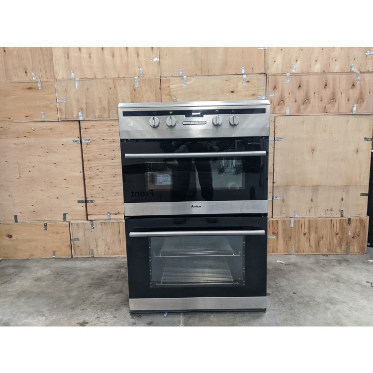 Refurbished Amica AFN6550SS 60cm Double Oven Electric Cooker with Induction Hob - Stainless Steel