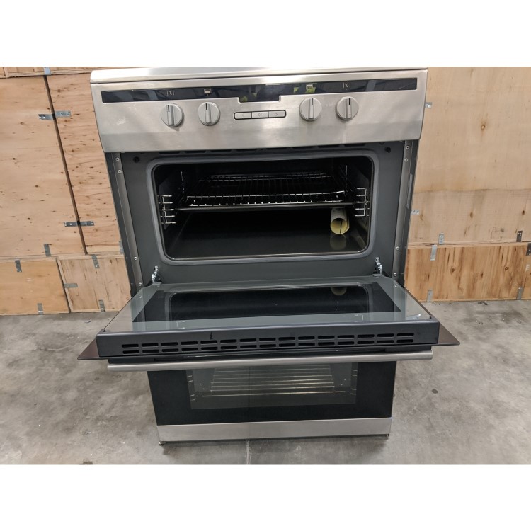 Refurbished Amica AFN6550SS 60cm Double Oven Electric Cooker with Induction Hob - Stainless Steel