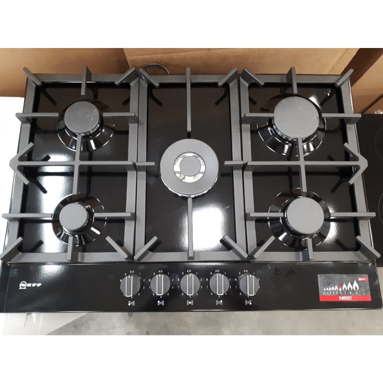 Refurbished Neff T27DS59S0 N70 75cm Five Burner Gas Hob Black With Cast Iron Pan Stands