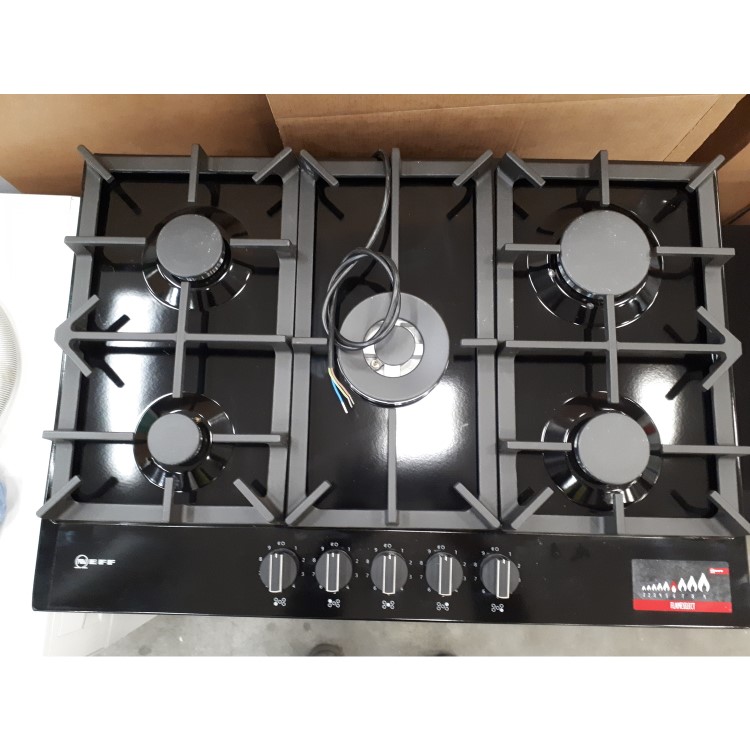 Refurbished Neff T27DS59S0 N70 75cm Five Burner Gas Hob Black With Cast Iron Pan Stands