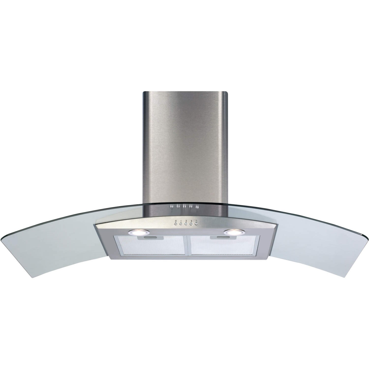 ECP102SS 100cm Curved Glass Chimney Cooker Hood Stainless Steel