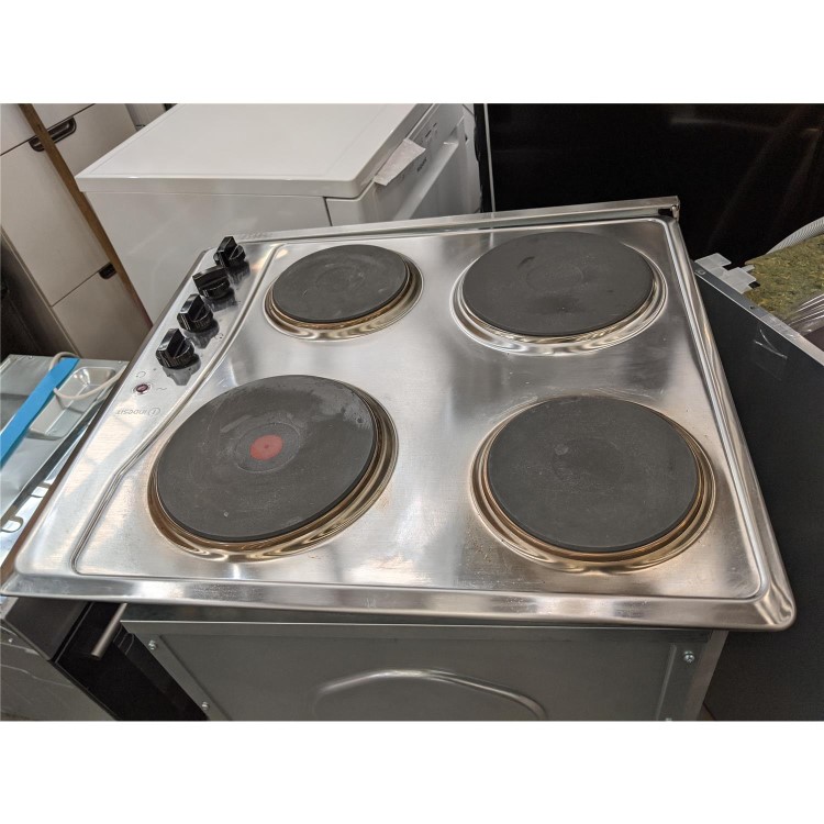 Refurbished Indesit TI60X 60cm Four Zone Solid Plate Electric Hob Stainless Steel