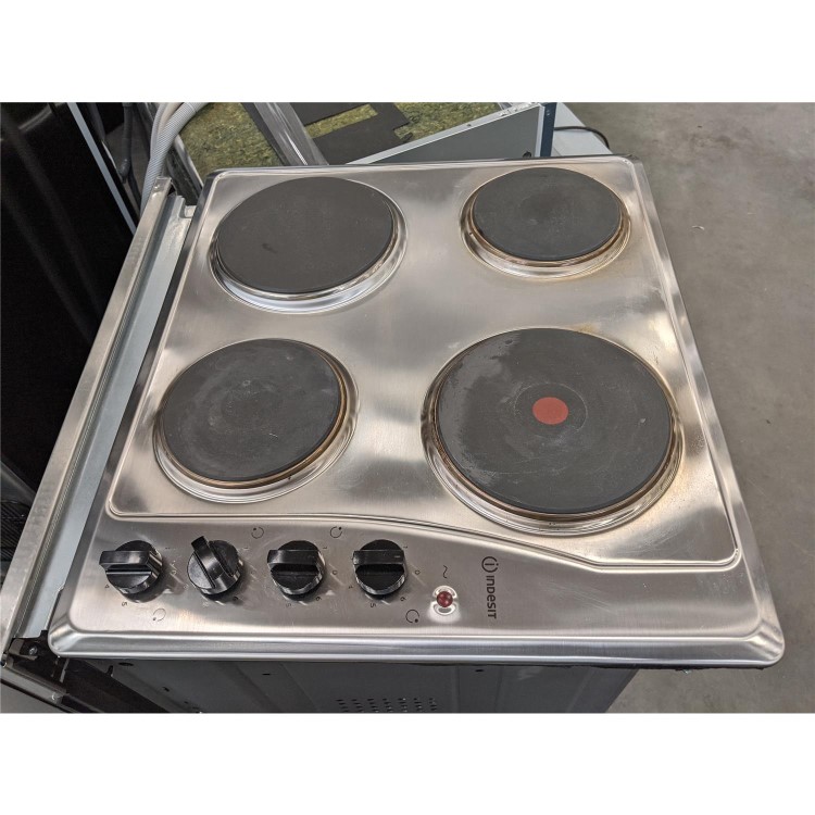 Refurbished Indesit TI60X 60cm Four Zone Solid Plate Electric Hob Stainless Steel