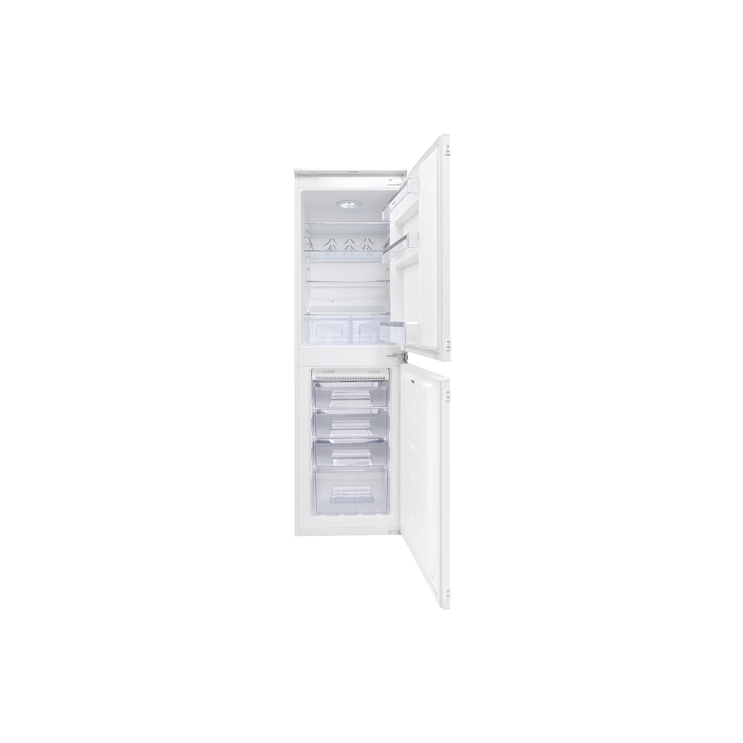 Amica 54cm Wide Frost Free 50-50 Integrated Upright Fridge Freezer - White