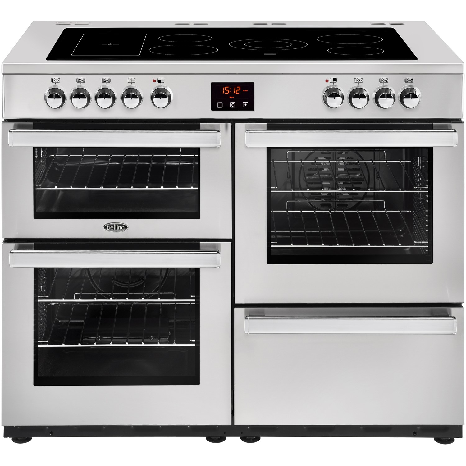 Belling Cookcentre 110E Professional 110cm Electric Range Cooker with Ceramic Hob - Stainless Steel