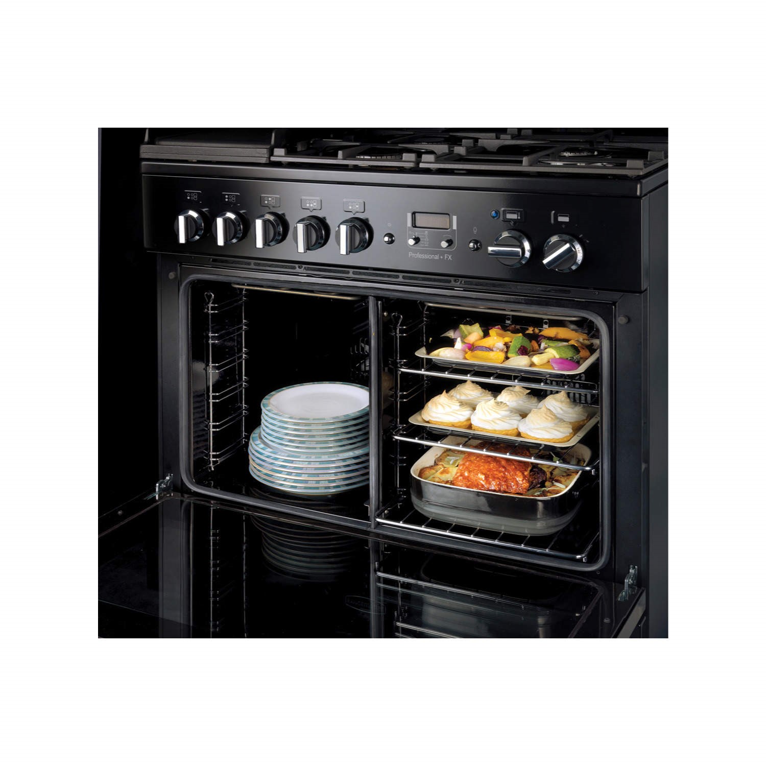 Rangemaster Professional Plus FX 90cm Dual Fuel Range Cooker Black