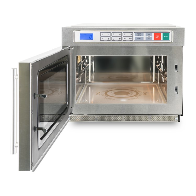 GRADE A2 - electriQ 1800W 30L Programmable Commercial Microwave for Commercial Kitchens & Catering - Stainless Steel