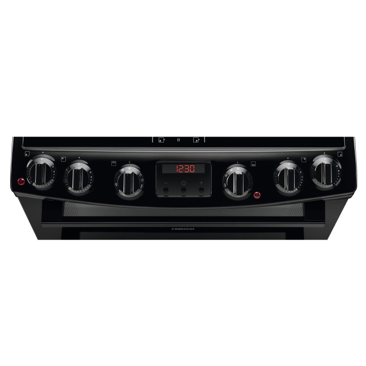 Zanussi 60cm Double Oven Electric Cooker with Induction Hob - Black