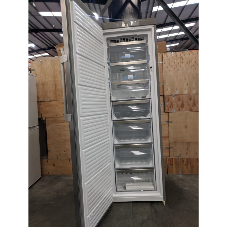 Refurbished Whirlpool UW8F2CXB Freestanding 270 Litre Upright Frost Free Freezer Stainless Steel