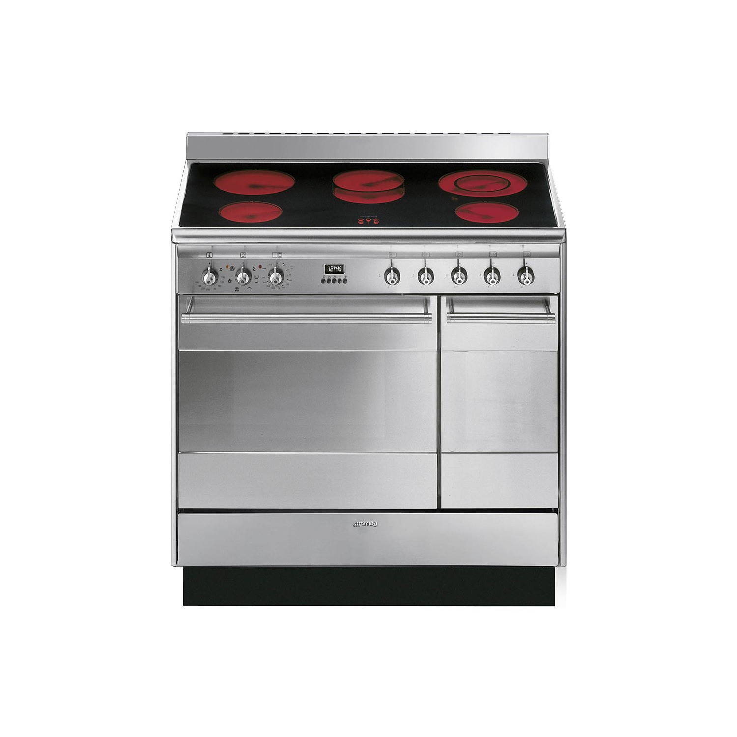 Smeg Concert 90cm Electric Range Cooker with Ceramic Hob - Stainless Steel