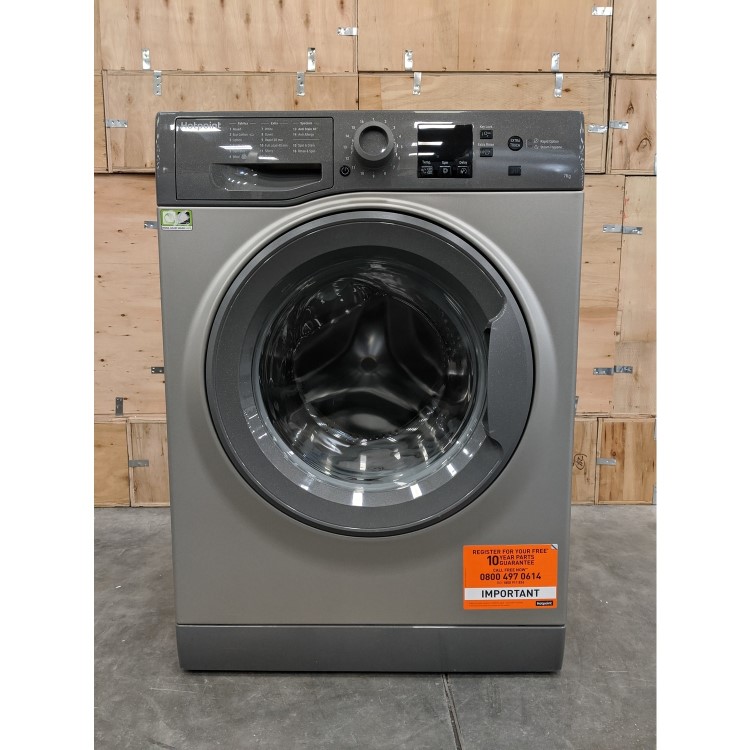 GRADE A3 - HOTPOINT NSWM743UGG 7kg 1400rpm Freestanding Washing Machine - Graphite
