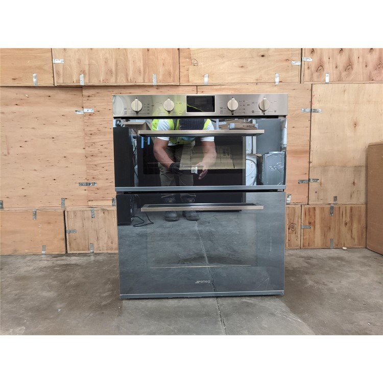 Refurbished Smeg Cucina DUSF400S 60cm Double Built Under Electric Oven Silver