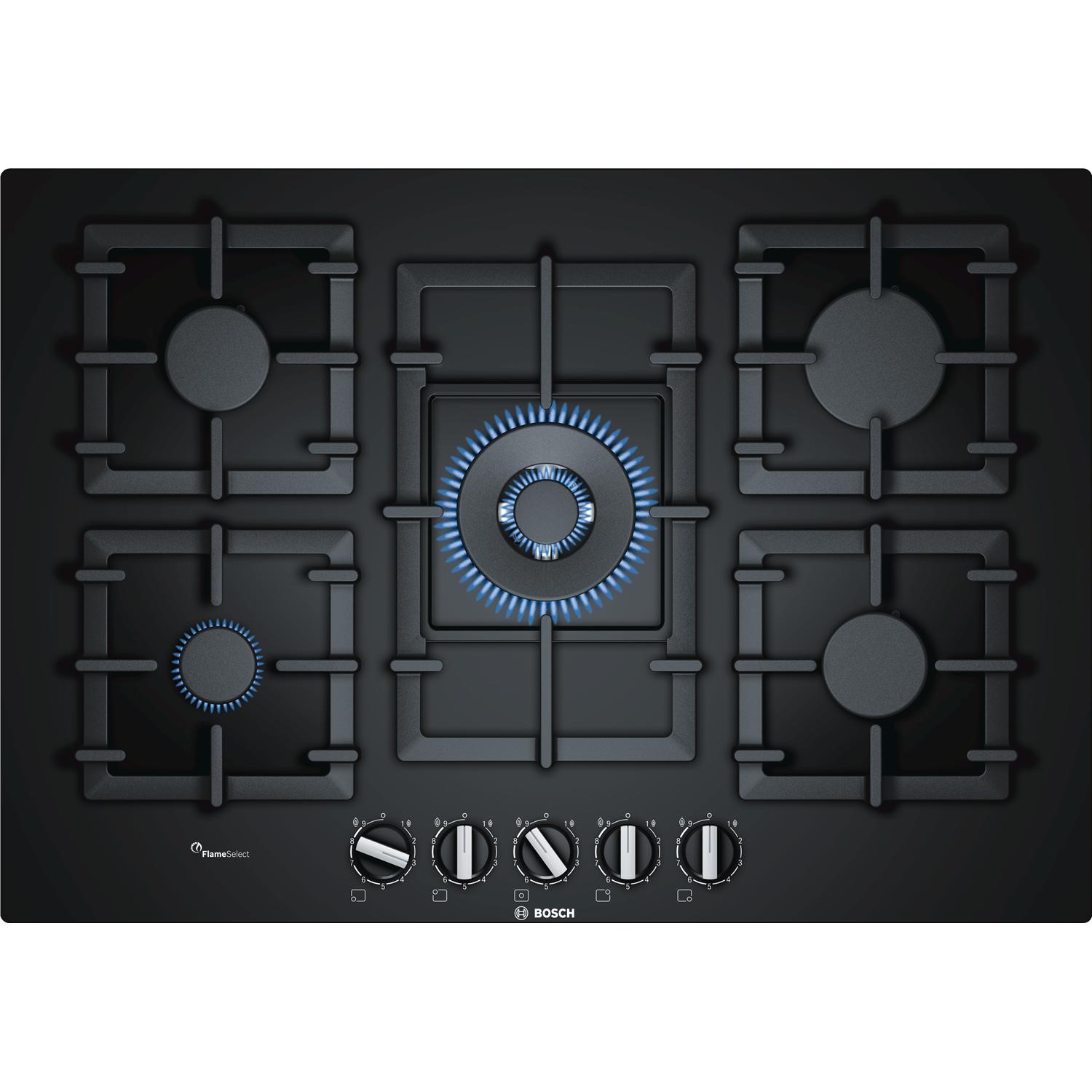 Bosch gas hob shop 5 burner black