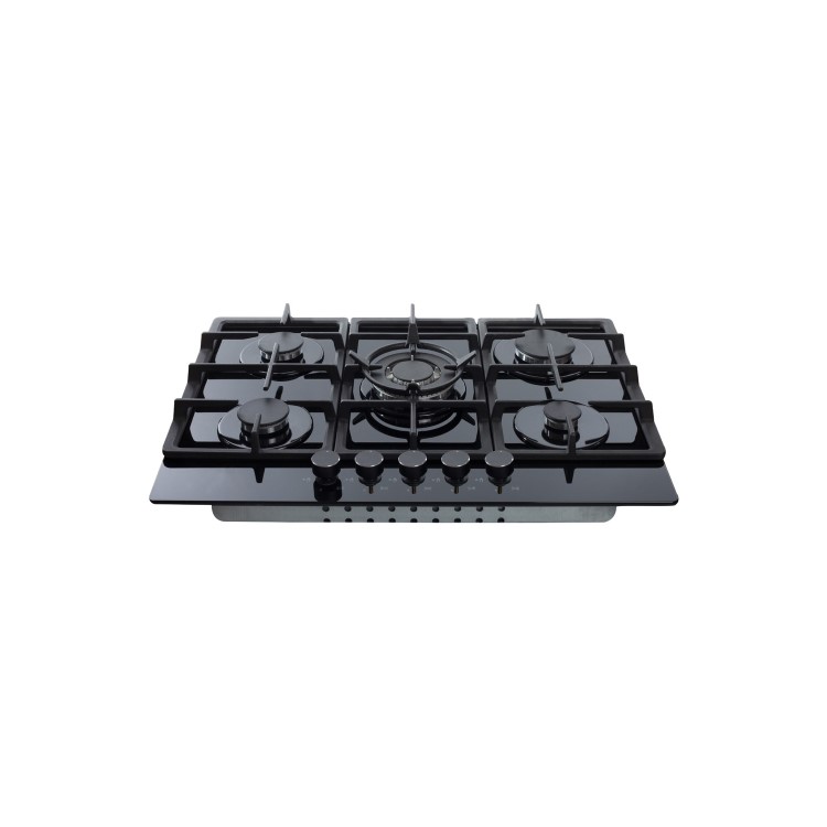 Refurbished Amica AGVH7300BL 70cm 5 Burner Gas Hob Black