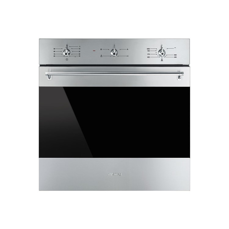 Smeg Classic Gas Fan Oven with Electric Grill - Stainless Steel