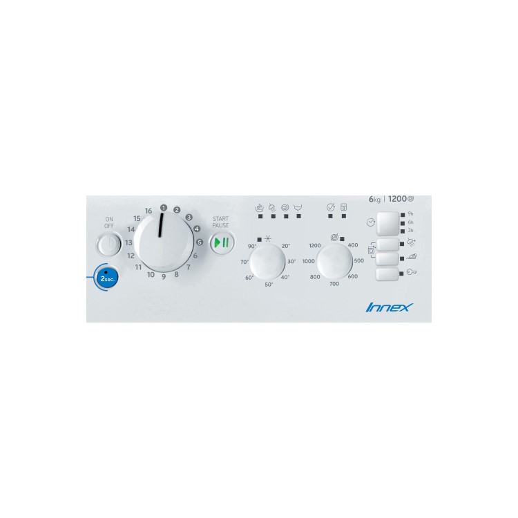 Indesit BWSC61251XWUKN Innex 6kg 1200rpm Freestanding Washing Machine - White