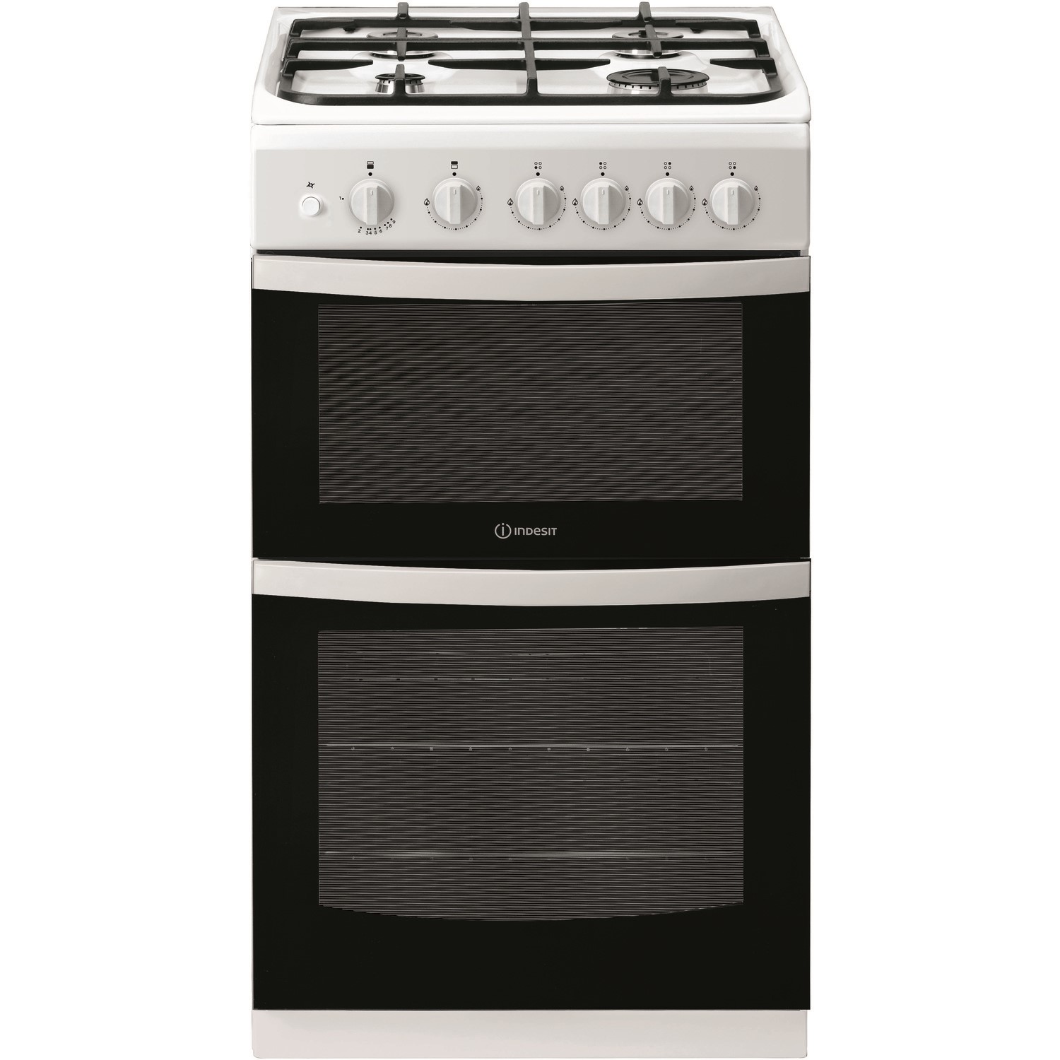 Indesit 50cm Double Cavity Gas Cooker - White