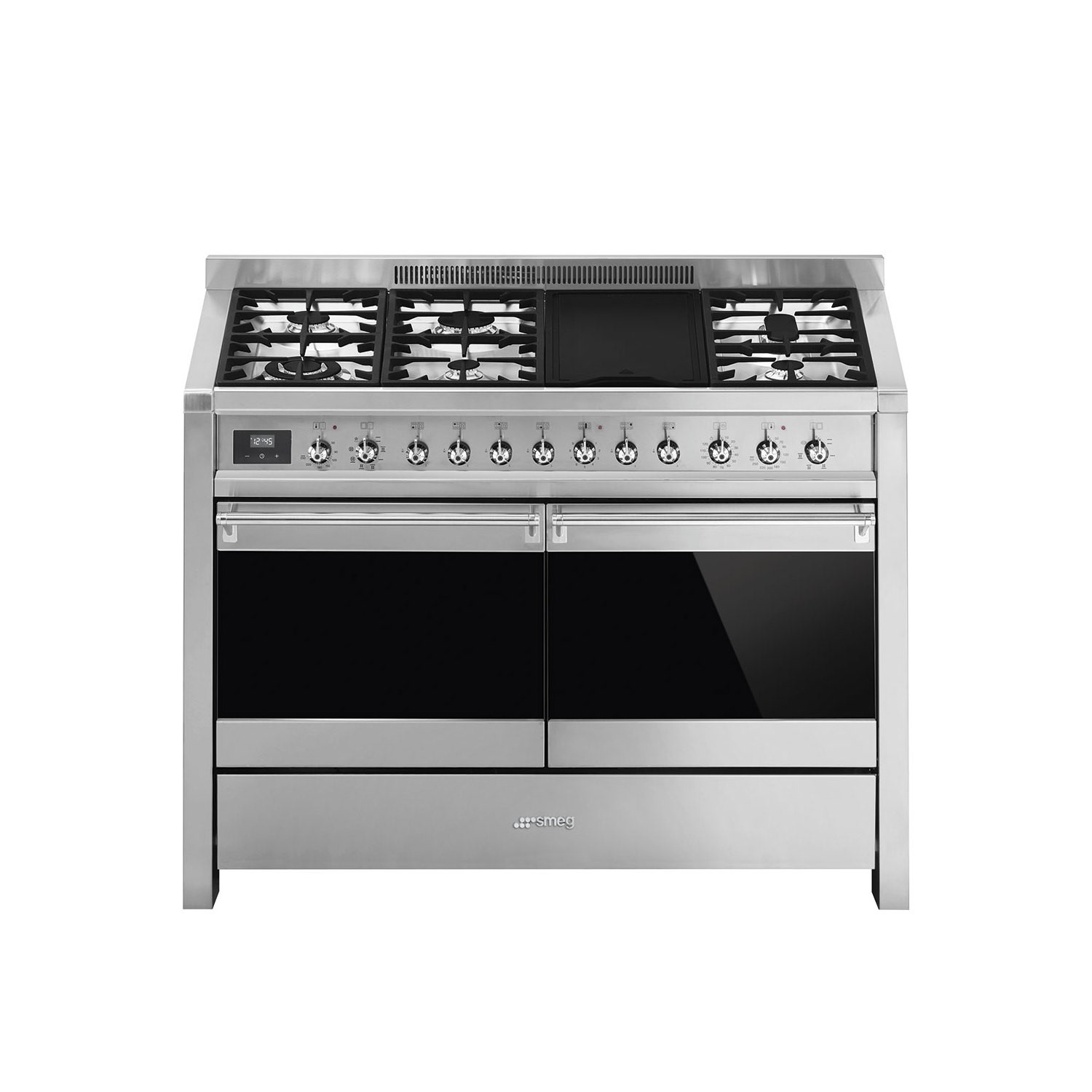 Smeg Opera 120cm Dual Fuel Range Cooker with Electric Griddle - Stainless Steel