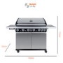 Refurbished Boss Grill Alabama Elite 6 Burner Gas BBQ with Side Burner in Stainless Steel