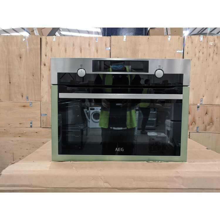 Refurbished AEG CombiQuick KME565000M Built In 43L 1000W Compact Microwave Oven Stainless Steel