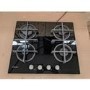 Refurbished Candy CVG6B 60cm Gas on Glass 4 Burner Gas Hob Black