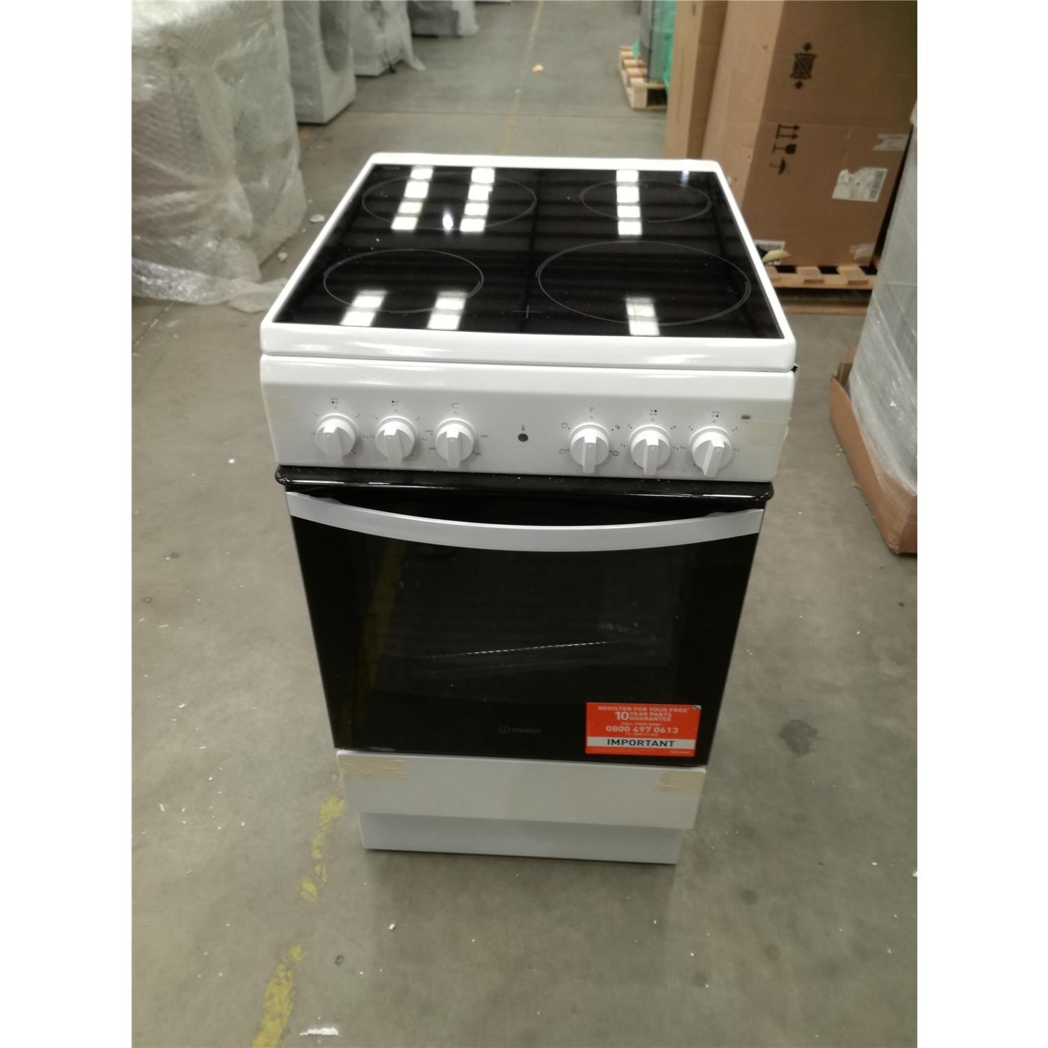 Refurbished Indesit IS5V4KHW 50cm Electric Cooker With Ceramic Hob