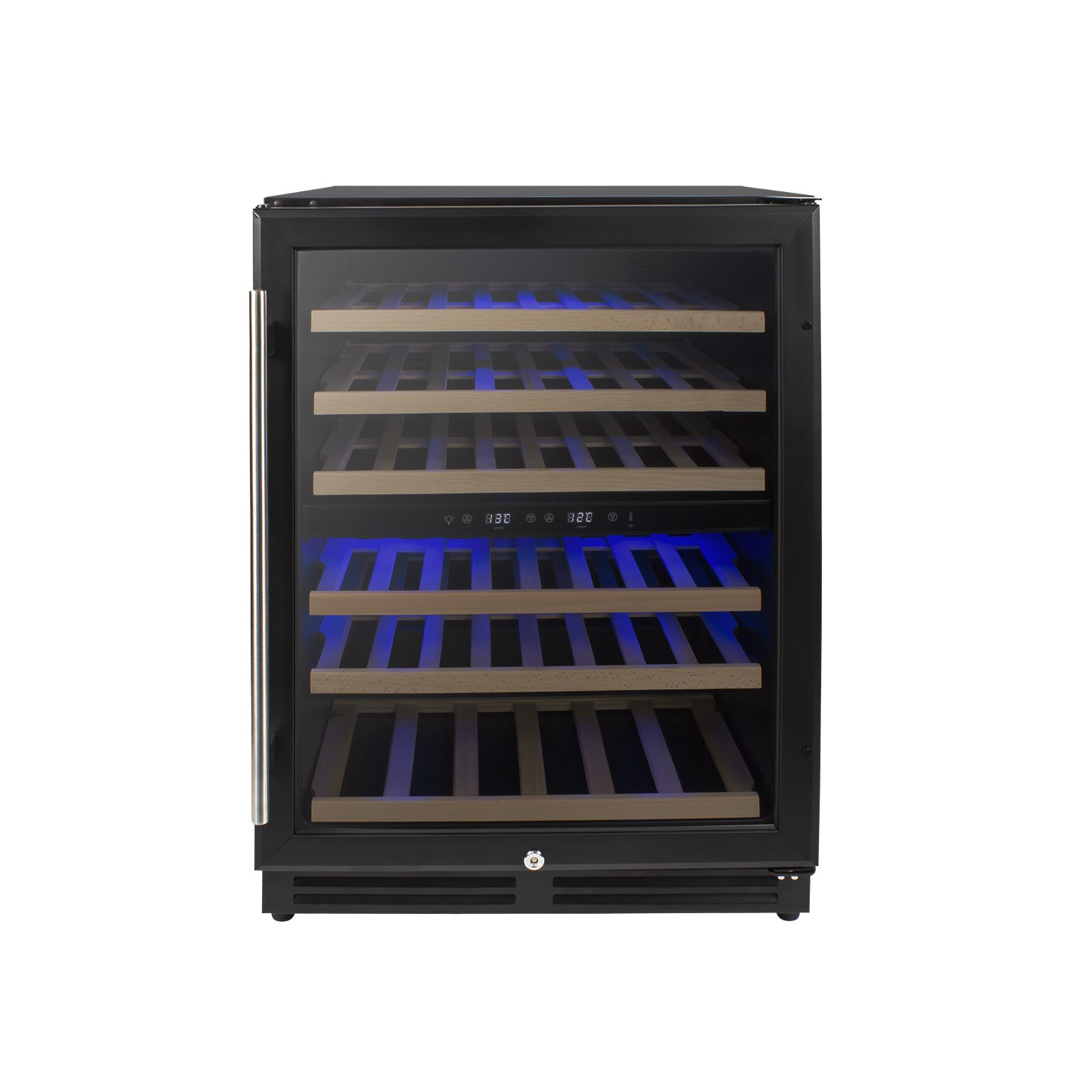 electriQ 51 Bottle Capacity Dual Zone Wine Cooler - Black