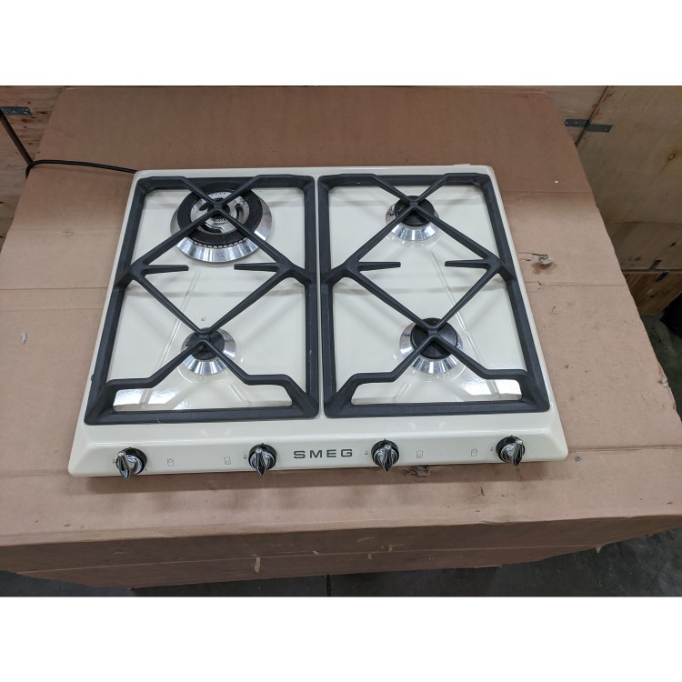 Refurbished Smeg Victoria SR964PGH 60cm 4 Burner Gas Hob Cream