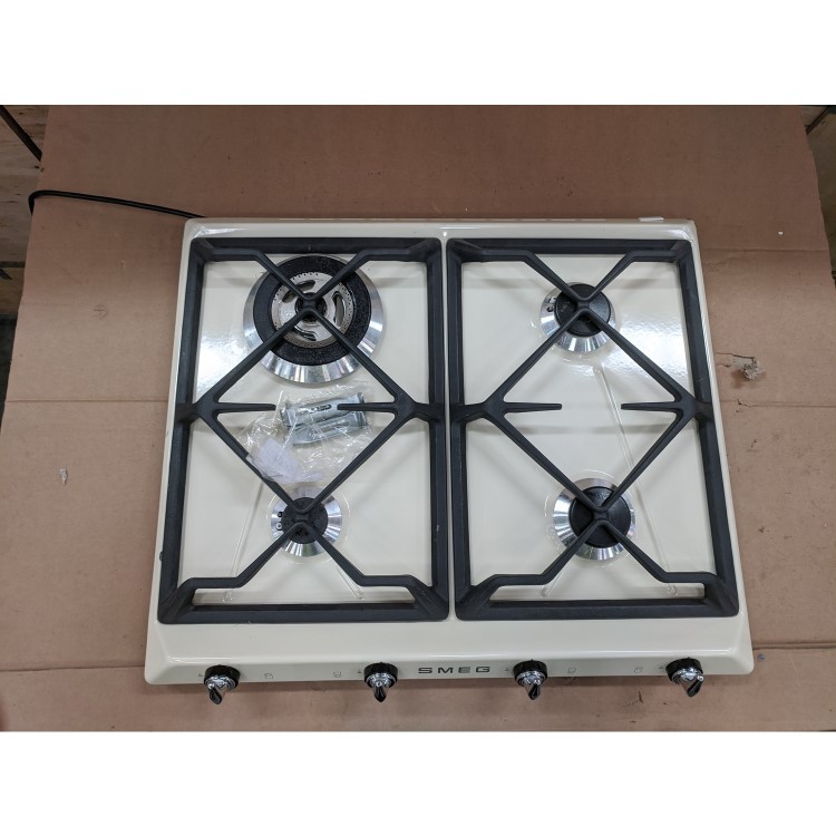 Refurbished Smeg Victoria SR964PGH 60cm 4 Burner Gas Hob Cream