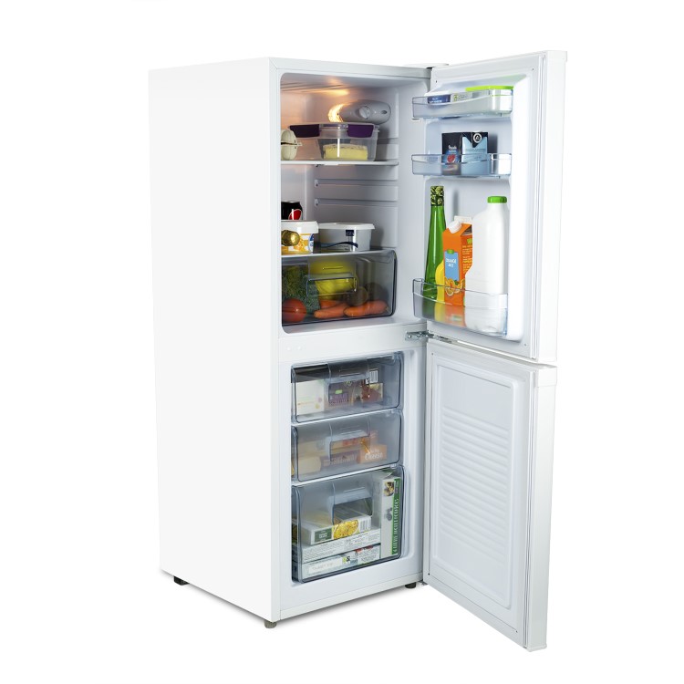 GRADE A3 - electriQ EQFF130 155 Litre Freestanding Fridge Freezer 50/50 Split A+ Energy Rating 50cm Wide - White